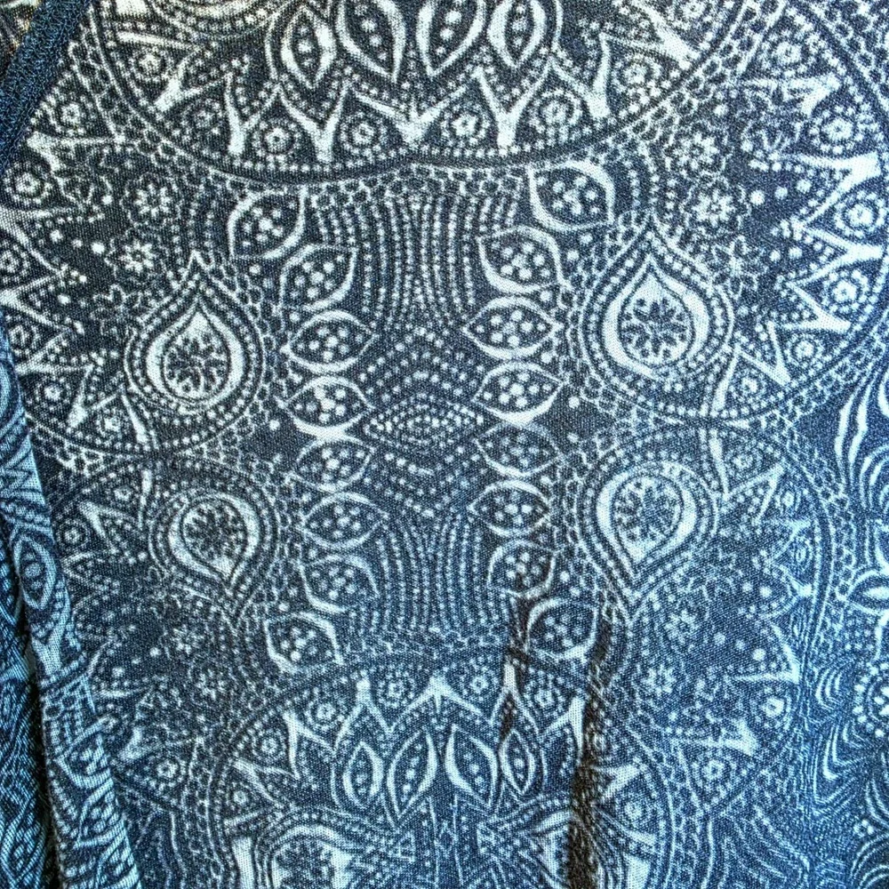 Prana Long Sleeve Open Tunic Cardigan Top Cascade Sz Large Blue Navy Waterfall - Picture 5 of 10